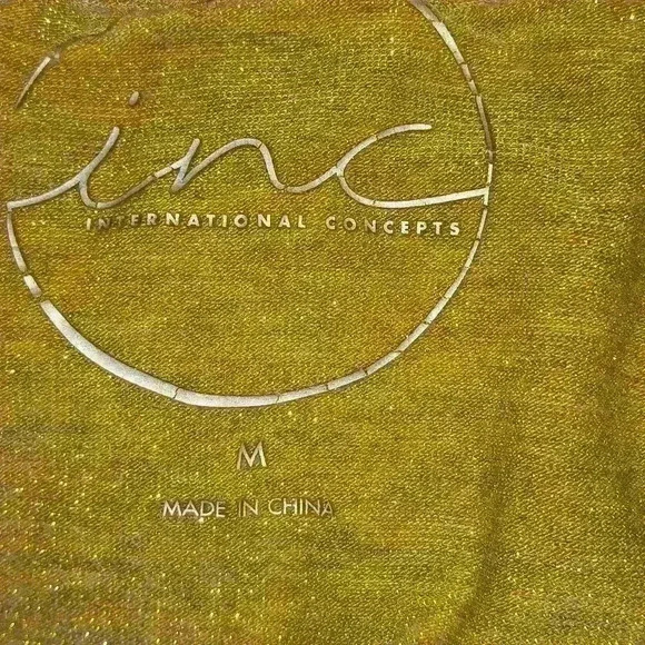 3. International concepts gold top ruffled v neck - Picture 4 of 6